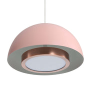 Golden Lighting Solsken 12in 1-Light LED Pendant | Modern Dusty Rose and Aged Copper Steel | Kitchen Island & Dining Room | Model 3632-12 DRS-ACR