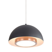 Golden Lighting Solsken 12in 1-Light LED Pendant | Modern Sand Black and Aged Copper Steel | Kitchen Island & Dining Room | Model 3632-12 SNB-ACR