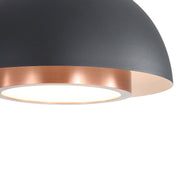 Golden Lighting Solsken 12in 1-Light LED Pendant | Modern Sand Black and Aged Copper Steel | Kitchen Island & Dining Room | Model 3632-12 SNB-ACR