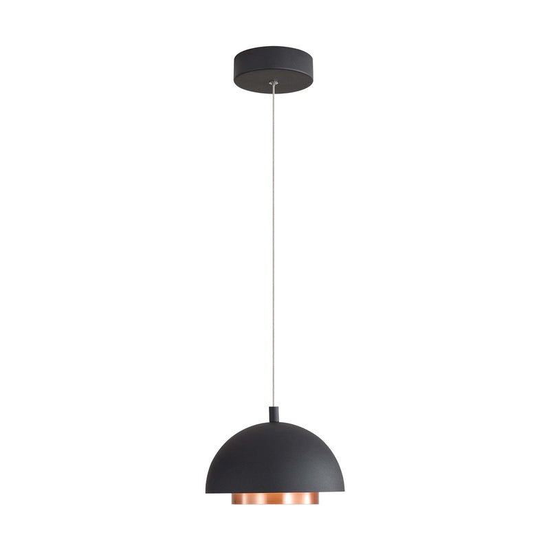 Golden Lighting Solsken 7in 1-Light LED Pendant | Modern Sand Black and Aged Copper Steel | Kitchen Island & Dining Room | Model 3632-7 SNB-ACR