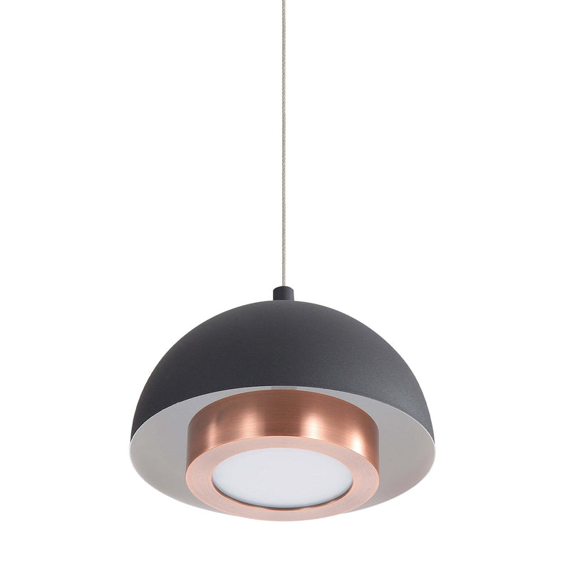Golden Lighting Solsken 7in 1-Light LED Pendant | Modern Sand Black and Aged Copper Steel | Kitchen Island & Dining Room | Model 3632-7 SNB-ACR