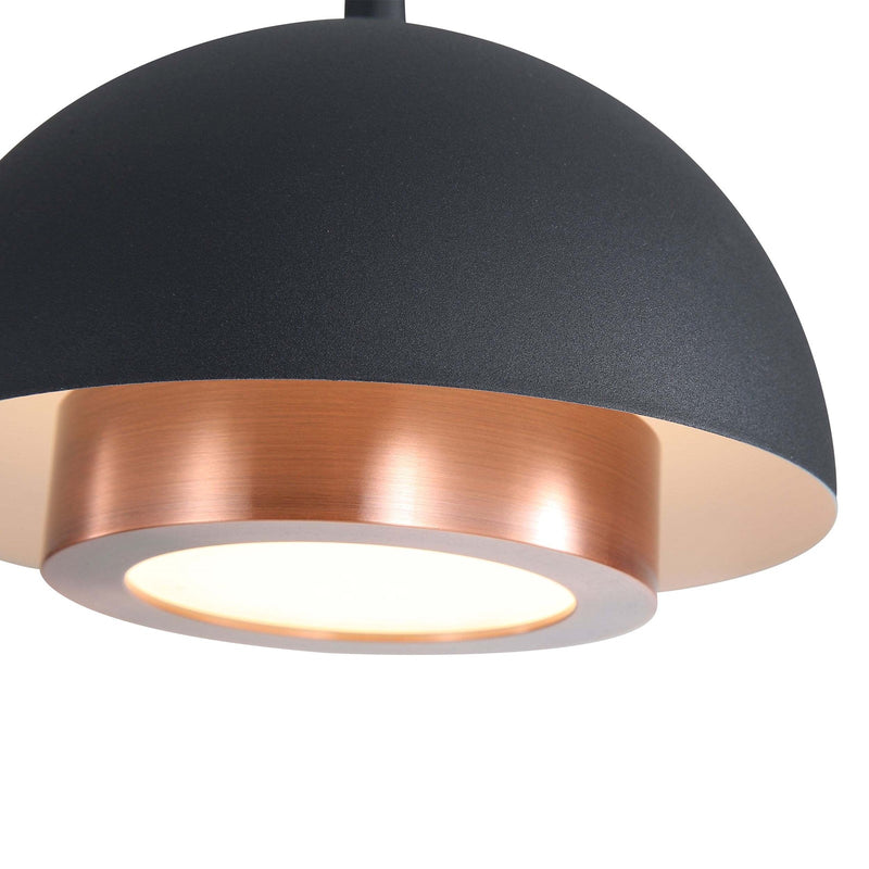 Golden Lighting Solsken 7in 1-Light LED Pendant | Modern Sand Black and Aged Copper Steel | Kitchen Island & Dining Room | Model 3632-7 SNB-ACR