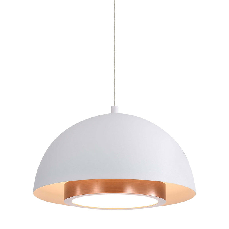 Golden Lighting Solsken 7in 1-Light LED Pendant | Modern Sand White and Aged Copper Steel | Kitchen Island & Dining Room | Model 3632-7 SNW-ACR