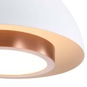 Golden Lighting Solsken 7in 1-Light LED Pendant | Modern Sand White and Aged Copper Steel | Kitchen Island & Dining Room | Model 3632-7 SNW-ACR