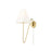 Golden Kennedy 1-Light Swing Arm, Champagne Bronze/Ivory Linen