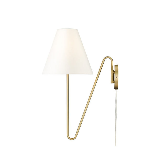 Golden Kennedy 1-Light Swing Arm, Champagne Bronze/Ivory Linen