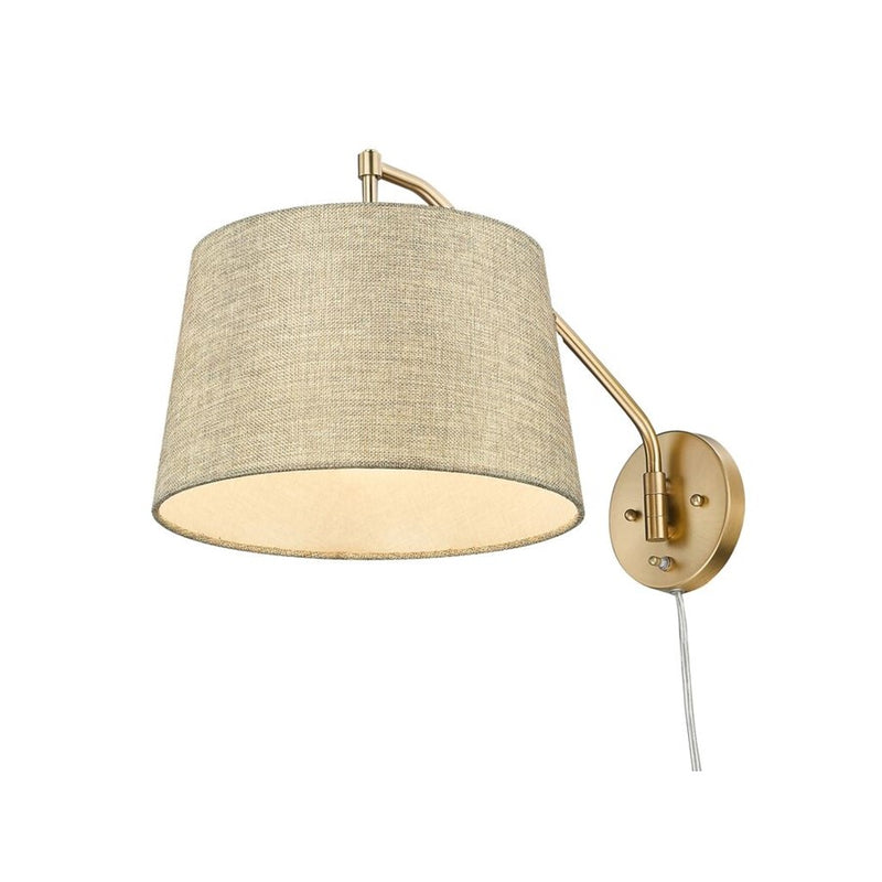 Golden Ryleigh 1-Lt Swing Arm, Champagne Bronze/Natural Sisal