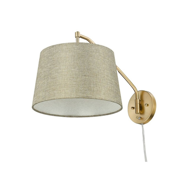 Golden Ryleigh 1-Lt Swing Arm, Champagne Bronze/Natural Sisal