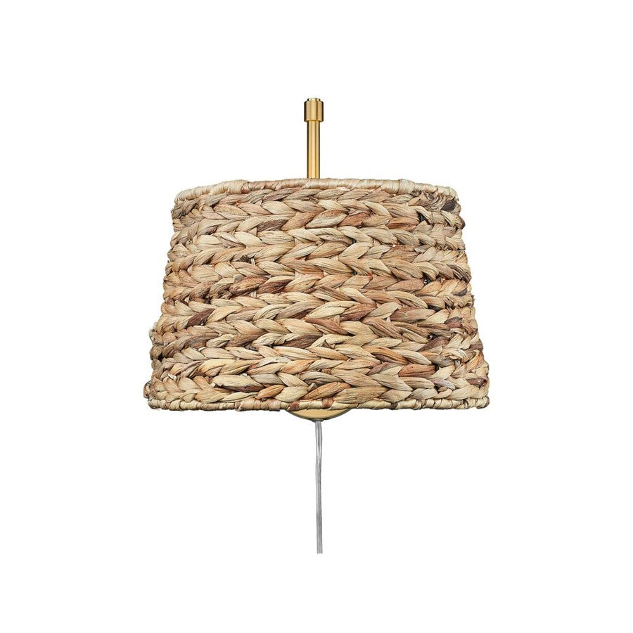 Golden Ryleigh 1-Lt Swing Arm, Champ Bronze/Woven Sweet Grass - 3694-A1WBCB-WSG