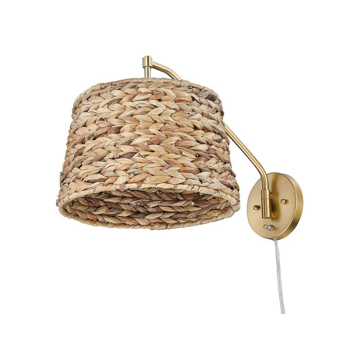 Golden Ryleigh 1-Lt Swing Arm, Champ Bronze/Woven Sweet Grass