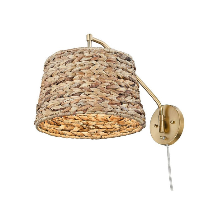 Golden Ryleigh 1-Lt Swing Arm, Champ Bronze/Woven Sweet Grass
