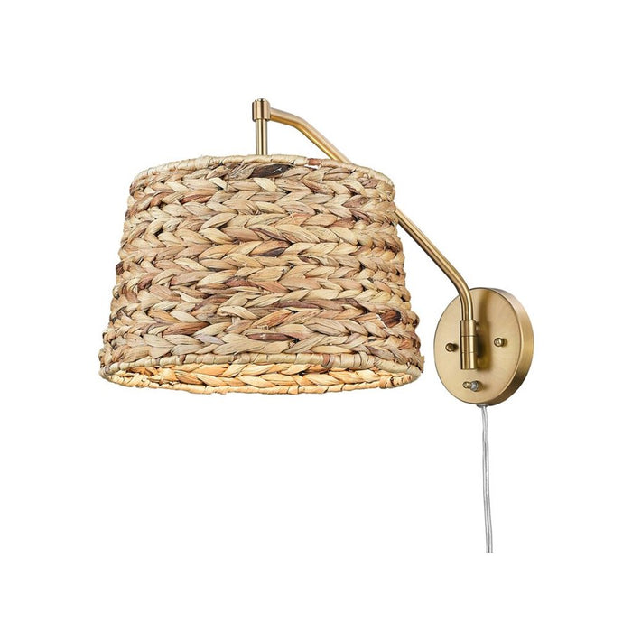 Golden Ryleigh 1-Lt Swing Arm, Champ Bronze/Woven Sweet Grass