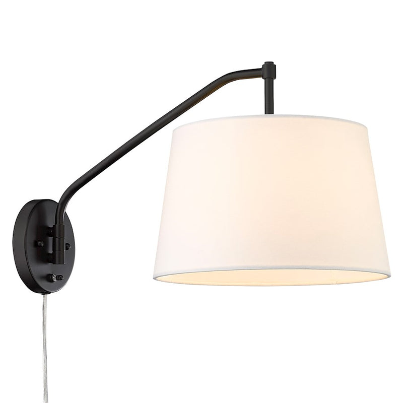 Golden Lighting Ryleigh Articulating 1-Light Sconce, Black