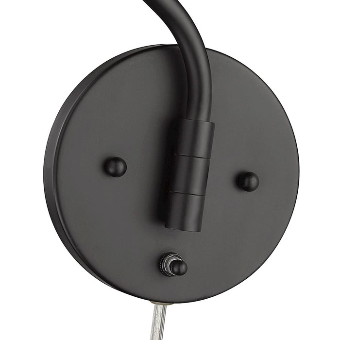 Golden Lighting Ryleigh Articulating 1-Light Sconce, Black