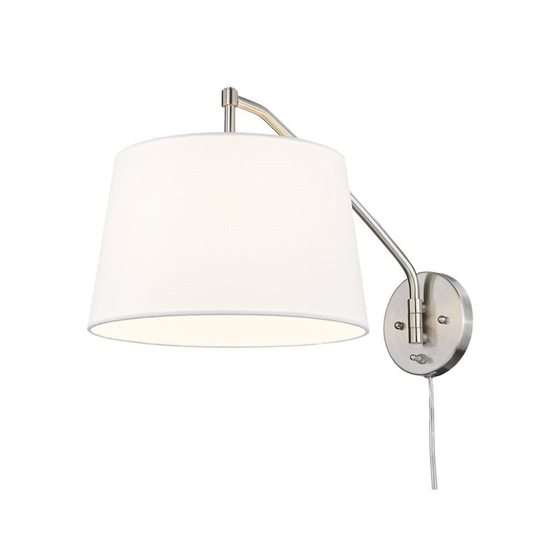 Golden Lighting Ryleigh 1-Light Swing Arm, Pewter/Modern White