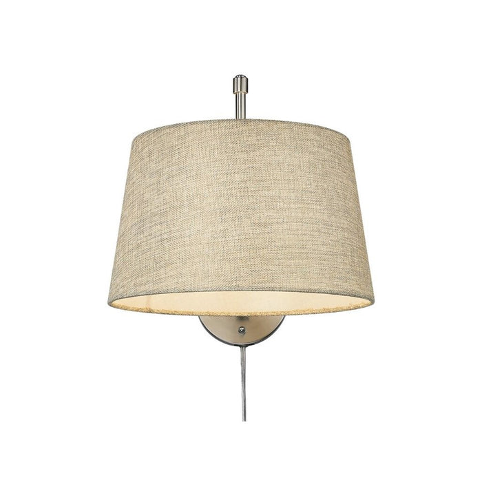 Golden Lighting Ryleigh 1-Light Swing Arm, Pewter/Natural Sisal