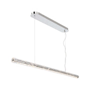 Golden Lighting Crystallo 64in LED Island Light | Glam Polished Nickel and Cloudy Crystal | Kitchen Island | Model 3726-LP64 PN-CY
