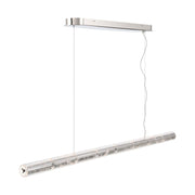 Golden Lighting Crystallo 64in LED Island Light | Glam Polished Nickel and Cloudy Crystal | Kitchen Island | Model 3726-LP64 PN-CY