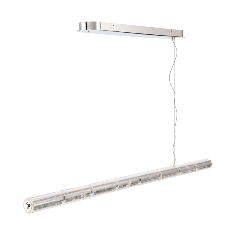 Golden Lighting Crystallo 64in LED Island Light | Glam Polished Nickel and Cloudy Crystal | Kitchen Island | Model 3726-LP64 PN-CY