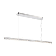Golden Lighting Crystallo 64in LED Island Light | Glam Polished Nickel and Cloudy Crystal | Kitchen Island | Model 3726-LP64 PN-CY