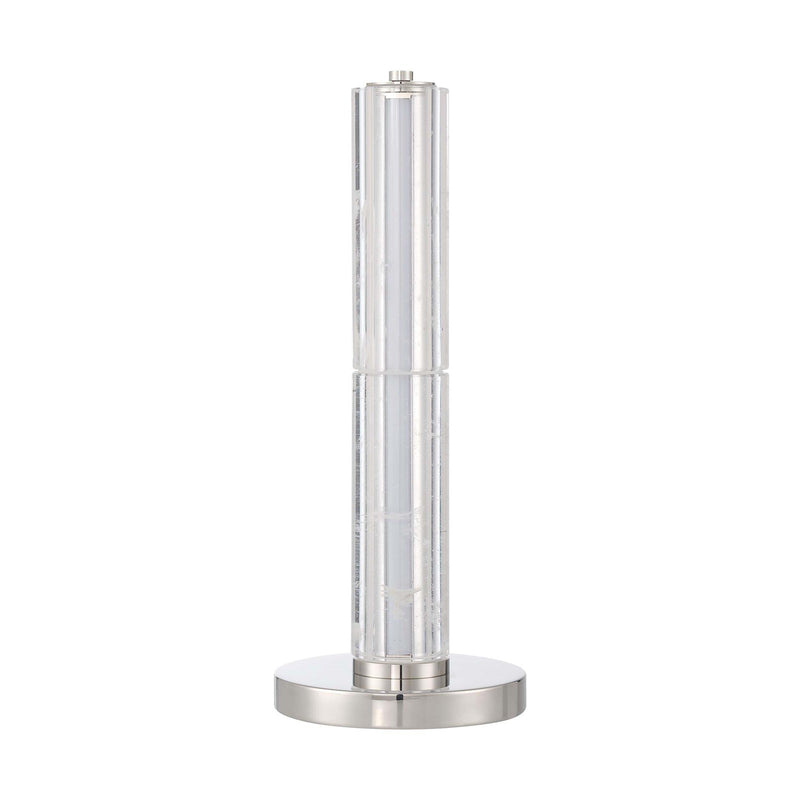 Golden Lighting Crystallo 18in 1-Light Table Lamp | Glam Polished Nickel and Cloudy Crystal | Bedroom & Living Room | Model 3726-TL18 PN-CY