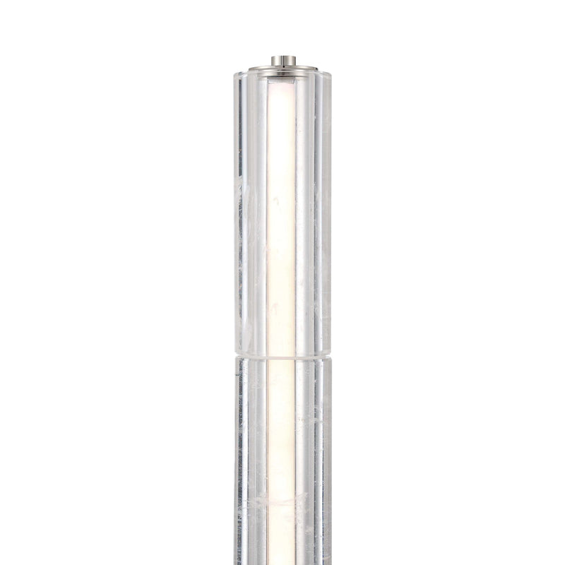 Golden Lighting Crystallo 18in 1-Light Table Lamp | Glam Polished Nickel and Cloudy Crystal | Bedroom & Living Room | Model 3726-TL18 PN-CY