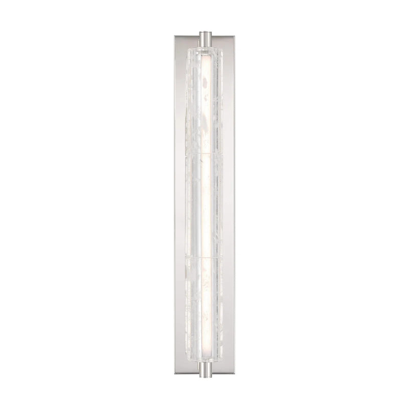 Golden Lighting Crystallo 26in 1-Light Wall Sconce | Glam Polished Nickel and Cloudy Crystal | Bathroom & Hallway | Model 3726-WSC27 PN-CY