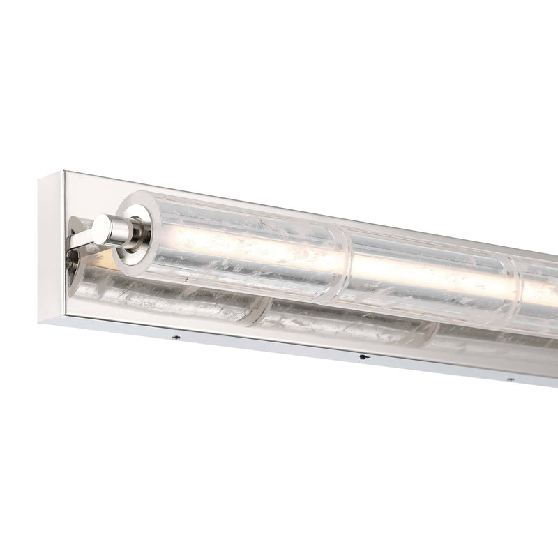 Golden Lighting Crystallo 26in 1-Light Wall Sconce | Glam Polished Nickel and Cloudy Crystal | Bathroom & Hallway | Model 3726-WSC27 PN-CY