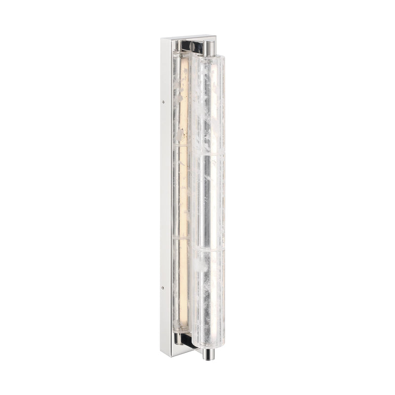 Golden Lighting Crystallo 26in 1-Light Wall Sconce | Glam Polished Nickel and Cloudy Crystal | Bathroom & Hallway | Model 3726-WSC27 PN-CY