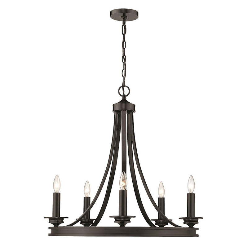 Golden Lighting Saldano 5 Light Chandelier, Matte Black