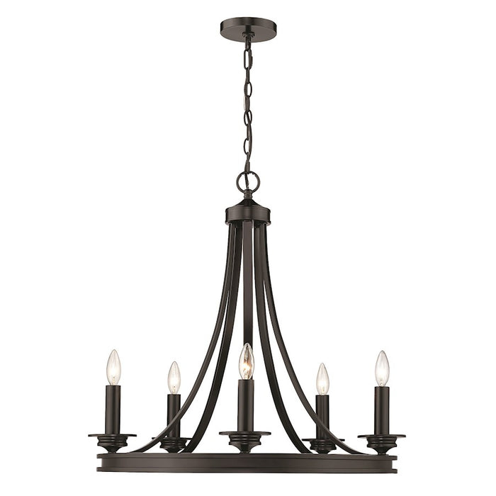 Golden Lighting Saldano 5 Light Chandelier, Matte Black
