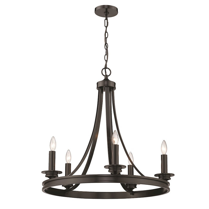 Golden Lighting Saldano 5 Light Chandelier, Matte Black