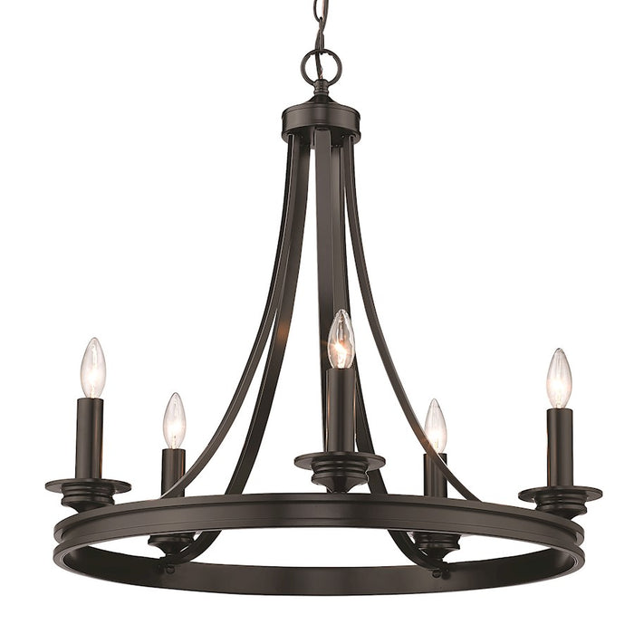 Golden Lighting Saldano 5 Light Chandelier, Matte Black