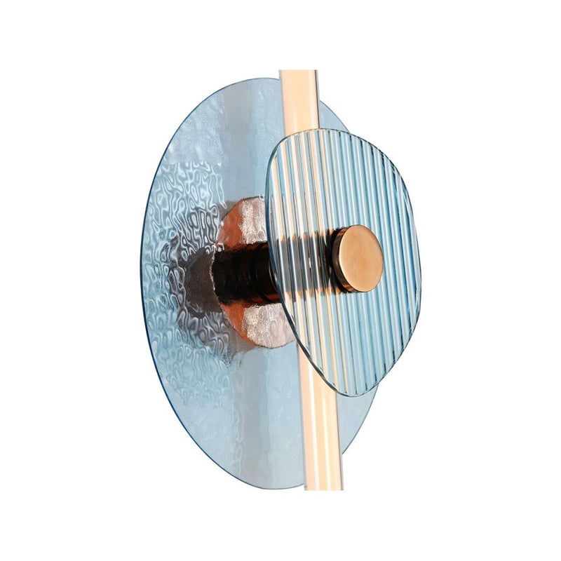 Golden Colorella 1 Light Sconce, Rose Gold/Hammered Blue RB