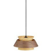 Golden Lighting Aalto 13in 1-Light Pendant | Rustic Dark Walnut and Light Walnut Wood | Kitchen Island & Dining Room | Model 3990-913 DWA-LWA