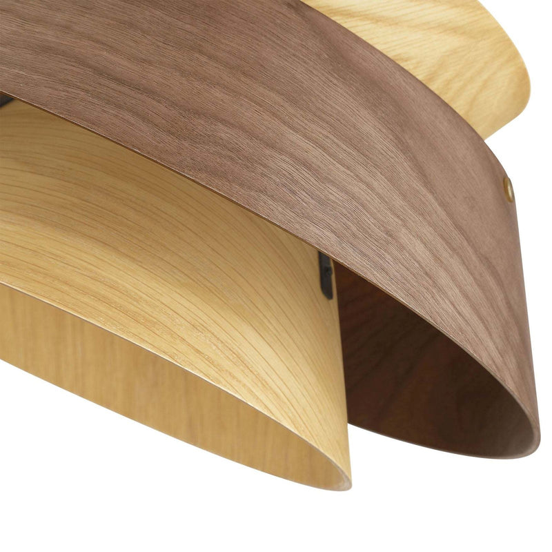 Golden Lighting Aalto 13in 1-Light Pendant | Rustic Dark Walnut and Light Walnut Wood | Kitchen Island & Dining Room | Model 3990-913 DWA-LWA