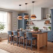 Golden Lighting Aalto 13in 1-Light Pendant | Rustic Dark Walnut and Light Walnut Wood | Kitchen Island & Dining Room | Model 3990-913 DWA-LWA