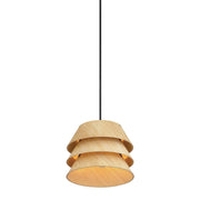 Golden Lighting Aalto 9in 1-Light Pendant | Rustic Light Walnut and Wood | Kitchen & Dining Room | 8.63 x 8.63 x 6.63 in | Model 3990-9 LWA