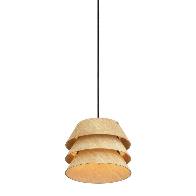 Golden Lighting Aalto 9in 1-Light Pendant | Rustic Light Walnut and Wood | Kitchen & Dining Room | 8.63 x 8.63 x 6.63 in | Model 3990-9 LWA