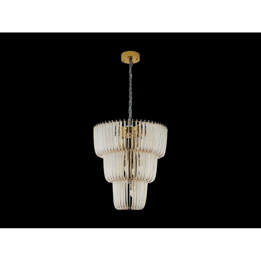 Golden Shahi 3 Tier 17 Light Chandelier, Titanium Gold/Rose Gold - 4285-17TG