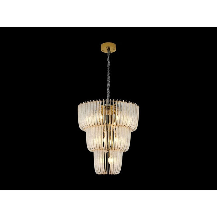 Golden Shahi 3 Tier 17 Light Chandelier, Titanium Gold/Rose Gold