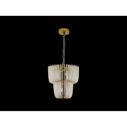 Golden Shahi 2 Tier 9 Light Chandelier, Titanium Gold/Rose Gold - 4285-9TG