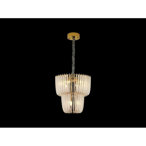 Golden Shahi 2 Tier 9 Light Chandelier, Titanium Gold/Rose Gold