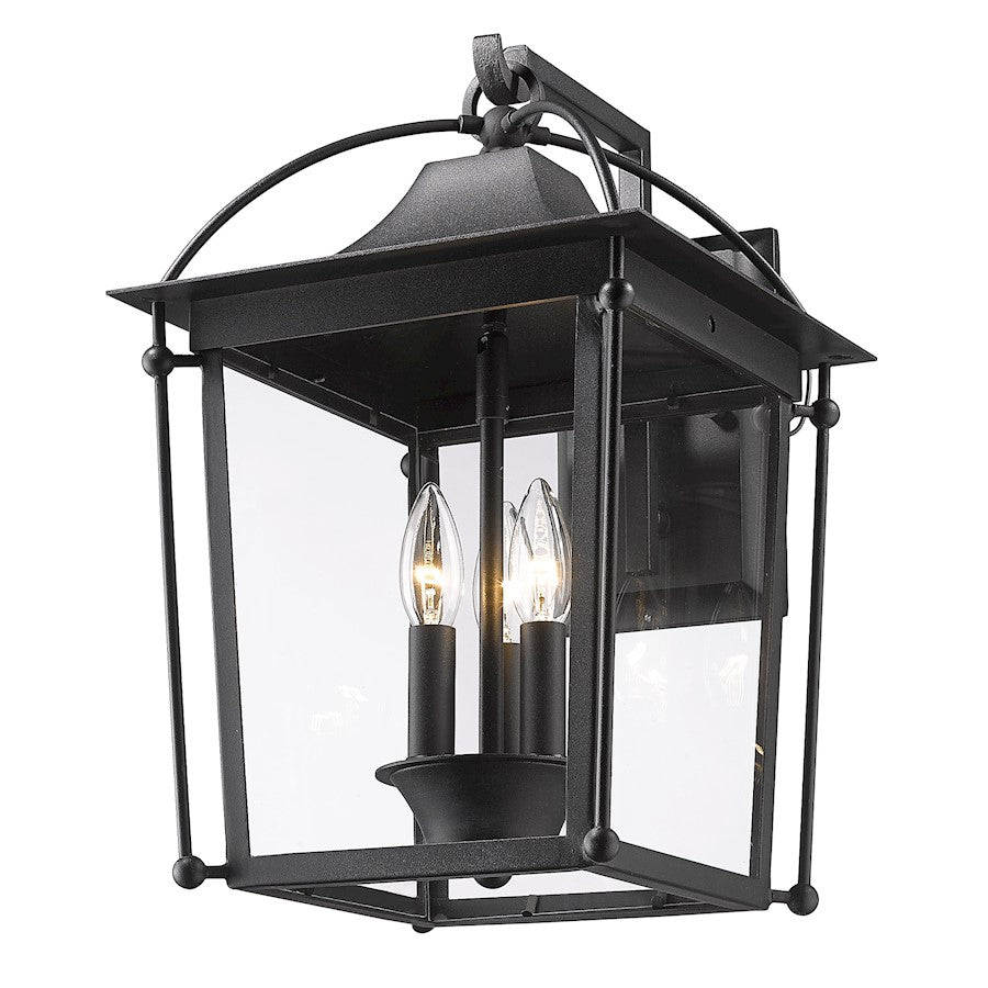 Golden Lighting Brigham Outdoor Wall Sconce, Natural Black