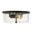 Golden Lighting Rayne Flush Mount, Matte Black/Seeded Glass
