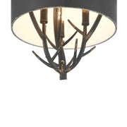 Golden Lighting Arboreal 13in 3-Light Pendant | Rustic Antique Black Iron and Steel | Kitchen & Dining Room | 13 x 13 x 17.38 in | Model 4500-3P ABI