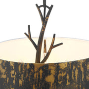 Golden Lighting Arboreal 13in 3-Light Pendant | Rustic Antique Black Iron and Steel | Kitchen & Dining Room | 13 x 13 x 17.38 in | Model 4500-3P ABI