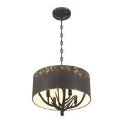Golden Lighting Arboreal 4-Light Pendant | Rustic Antique Black Iron Steel | Kitchen & Dining Room | 15 x 14.13 in, Dry Rated | Model 4500-4P ABI