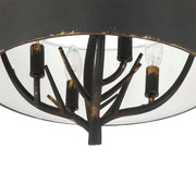 Golden Lighting Arboreal 15in 4-Light Semi-Flush Mount | Rustic Antique Black Iron and Steel | Entryway & Bedroom | Model 4500-4SF ABI