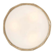 Golden Lighting Simbolo 3-Light Semi-Flush Mount | Rustic Almond Steel and Ivory Linen | Entryway & Bedroom | Model 4501-3SF AM